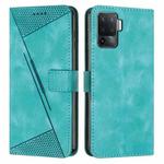 For OPPO A94 4G / F19 Pro Dream Triangle Leather Phone Case with Lanyard(Green)