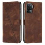 For OPPO A94 4G / F19 Pro Dream Triangle Leather Phone Case with Lanyard(Brown)