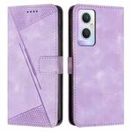 For OPPO A96 5G Dream Triangle Leather Phone Case with Lanyard(Purple)