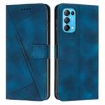 For OPPO Reno5 / Find X3 Lite Dream Triangle Leather Phone Case with Lanyard(Blue)
