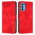 For OPPO Reno5 / Find X3 Lite Dream Triangle Leather Phone Case with Lanyard(Red)
