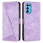 For OPPO Reno5 / Find X3 Lite Dream Triangle Leather Phone Case with Lanyard(Purple)