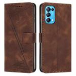 For OPPO Reno5 / Find X3 Lite Dream Triangle Leather Phone Case with Lanyard(Brown)