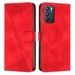 For OPPO Reno6 5G Dream Triangle Leather Phone Case with Lanyard(Red)