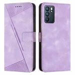 For OPPO Reno6 5G Dream Triangle Leather Phone Case with Lanyard(Purple)