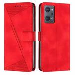 For OPPO Reno7 A JP Version Dream Triangle Leather Phone Case with Lanyard(Red)
