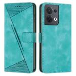 For OPPO Reno8 5G Dream Triangle Leather Phone Case with Lanyard(Green)