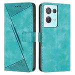 For OPPO Reno8 Pro / Reno8 Pro+ Dream Triangle Leather Phone Case with Lanyard(Green)