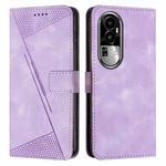 For OPPO Reno10 Pro+ Dream Triangle Leather Phone Case with Lanyard(Purple)