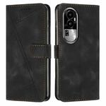 For OPPO Reno10 Pro+ Dream Triangle Leather Phone Case with Lanyard(Black)
