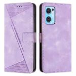 For OPPO Reno7 5G Dream Triangle Leather Phone Case with Lanyard(Purple)