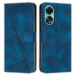 For OPPO A58 4G Dream Triangle Leather Phone Case with Lanyard(Blue)