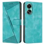 For OPPO A58 4G Dream Triangle Leather Phone Case with Lanyard(Green)