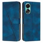 For OPPO A78 4G Dream Triangle Leather Phone Case with Lanyard(Blue)