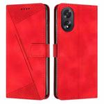 For OPPO A38 Dream Triangle Leather Phone Case with Lanyard(Red)