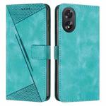 For OPPO A38 Dream Triangle Leather Phone Case with Lanyard(Green)