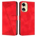 For OPPO A59 5G Dream Triangle Leather Phone Case with Lanyard(Red)