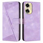 For OPPO A59 5G Dream Triangle Leather Phone Case with Lanyard(Purple)
