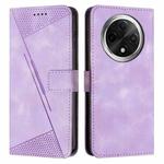 For OPPO A3 Pro Dream Triangle Leather Phone Case with Lanyard(Purple)