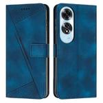 For OPPO A60 4G Dream Triangle Leather Phone Case with Lanyard(Blue)