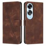 For OPPO A60 4G Dream Triangle Leather Phone Case with Lanyard(Brown)