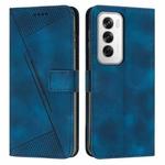 For OPPO Reno12 5G Global Dream Triangle Leather Phone Case with Lanyard(Blue)