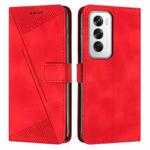 For OPPO Reno12 5G Global Dream Triangle Leather Phone Case with Lanyard(Red)