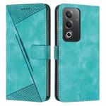 For OPPO A3 Pro Global Dream Triangle Leather Phone Case with Lanyard(Green)