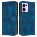 For OPPO Reno13 F 5G / 4G Dream Triangle Leather Phone Case with Lanyard(Blue)