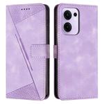 For OPPO Reno13 F 5G / 4G Dream Triangle Leather Phone Case with Lanyard(Purple)