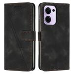 For OPPO Reno13 F 5G / 4G Dream Triangle Leather Phone Case with Lanyard(Black)