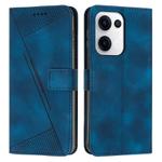 For OPPO Reno13 5G Global Dream Triangle Leather Phone Case with Lanyard(Blue)