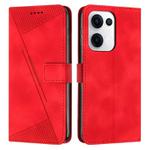 For OPPO Reno13 5G Global Dream Triangle Leather Phone Case with Lanyard(Red)