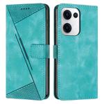 For OPPO Reno13 5G Global Dream Triangle Leather Phone Case with Lanyard(Green)