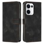 For OPPO Reno13 5G Global Dream Triangle Leather Phone Case with Lanyard(Black)