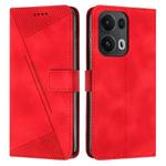 For OPPO Reno13 Pro Global Dream Triangle Leather Phone Case with Lanyard(Red)