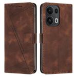 For OPPO Reno13 Pro Global Dream Triangle Leather Phone Case with Lanyard(Brown)