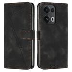 For OPPO Reno13 Pro Global Dream Triangle Leather Phone Case with Lanyard(Black)