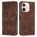 For OPPO A5 Pro 5G Global Dream Triangle Leather Phone Case with Lanyard(Brown)