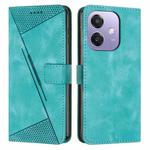 For OPPO A5x 5G Global Dream Triangle Leather Phone Case with Lanyard(Green)