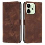 For OPPO Reno14 Global /  Reno14 F 5G Dream Triangle Leather Phone Case with Lanyard(Brown)