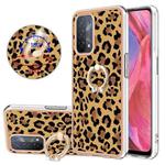 For OPPO A74 / A93 5G / A54 5G / A93s 5G Electroplating Dual-side IMD Phone Case with Ring Holder(Leopard Print)