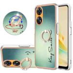 For OPPO Reno8 T 4G Electroplating Dual-side IMD Phone Case with Ring Holder(Smile)