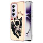 For OPPO Reno12 Pro Global Electroplating Dual-side IMD Phone Case with Ring Holder(Lucky Dog)
