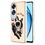 For OPPO A60 Electroplating Dual-side IMD Phone Case with Ring Holder(Lucky Dog)