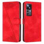 For Xiaomi 12T / 12T Pro Dream Triangle Leather Phone Case with Lanyard(Red)