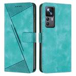 For Xiaomi 12T / 12T Pro Dream Triangle Leather Phone Case with Lanyard(Green)