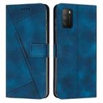 For Xiaomi Poco M3 / Redmi 9T Dream Triangle Leather Phone Case with Lanyard(Blue)