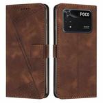 For Xiaomi Poco M4 Pro 4G Dream Triangle Leather Phone Case with Lanyard(Brown)