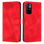 For Xiaomi Poco M4 Pro 5G Dream Triangle Leather Phone Case with Lanyard(Red)